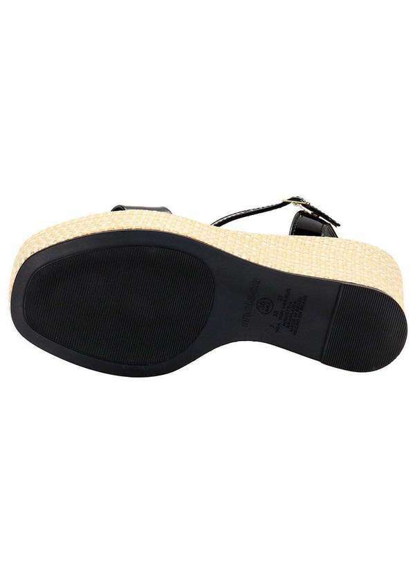 Moleca - Sandália Feminina Anabela Moleca 5492102 - Verniz/Preto 4