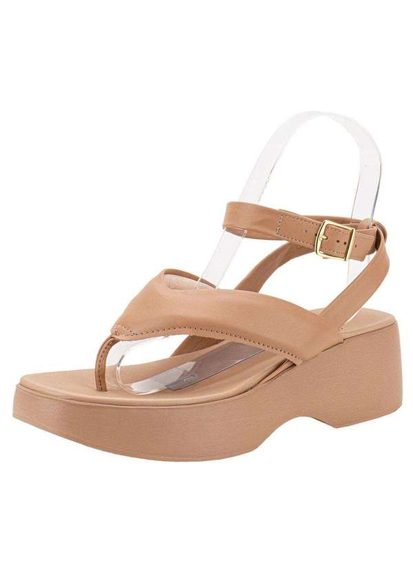 Moleca - Sandália Feminina Anabela Moleca 5503109 Salmão