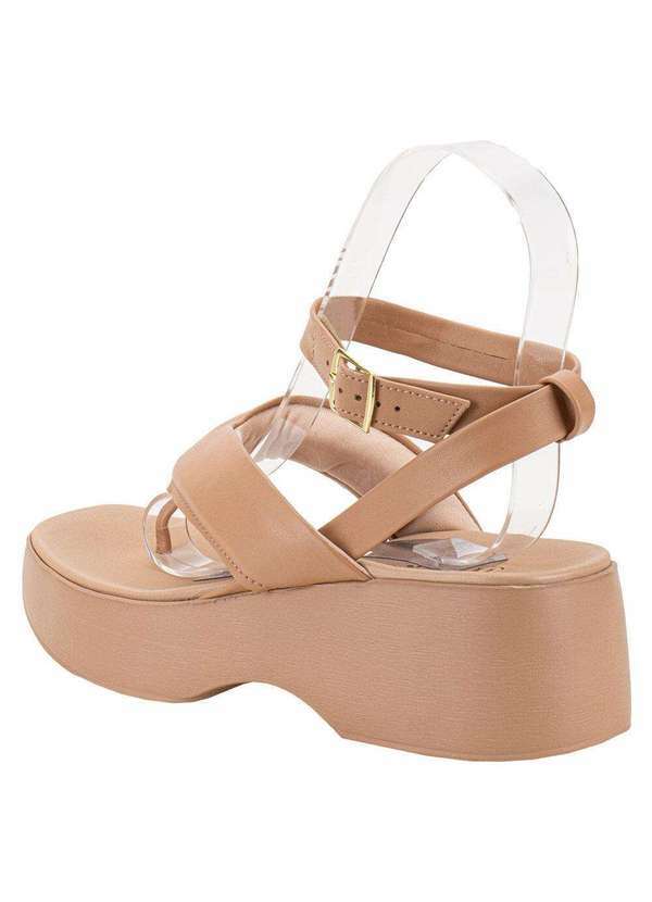 Moleca - Sandália Feminina Anabela Moleca 5503109 Salmão 3