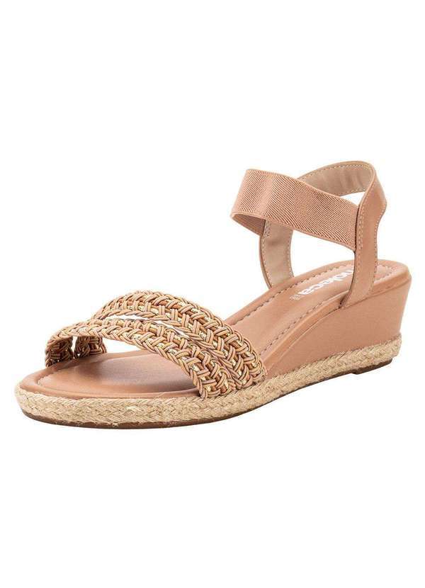 Moleca - Sandália Feminina Anabela Moleca 5512106 - Salmão