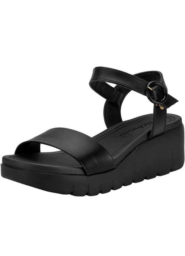 Moleca - Sandália Feminina Anabela Moleca 5536100 - Preto