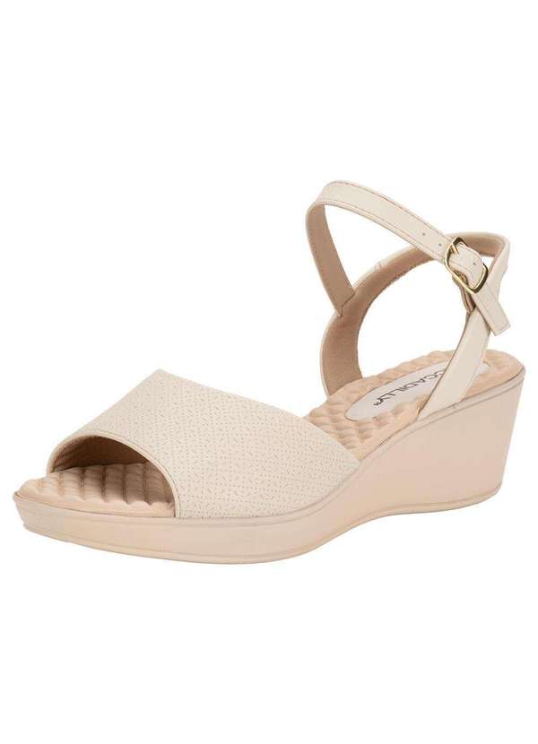 Piccadilly - Sandália Feminina Anabela Piccadilly 540371 - Marfim