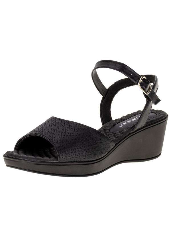 Piccadilly - Sandália Feminina Anabela Piccadilly 540371 - Preto