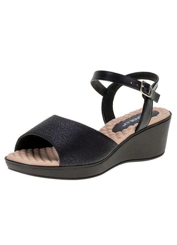Piccadilly - Sandália Feminina Anabela Piccadilly 540371 - Preto 01