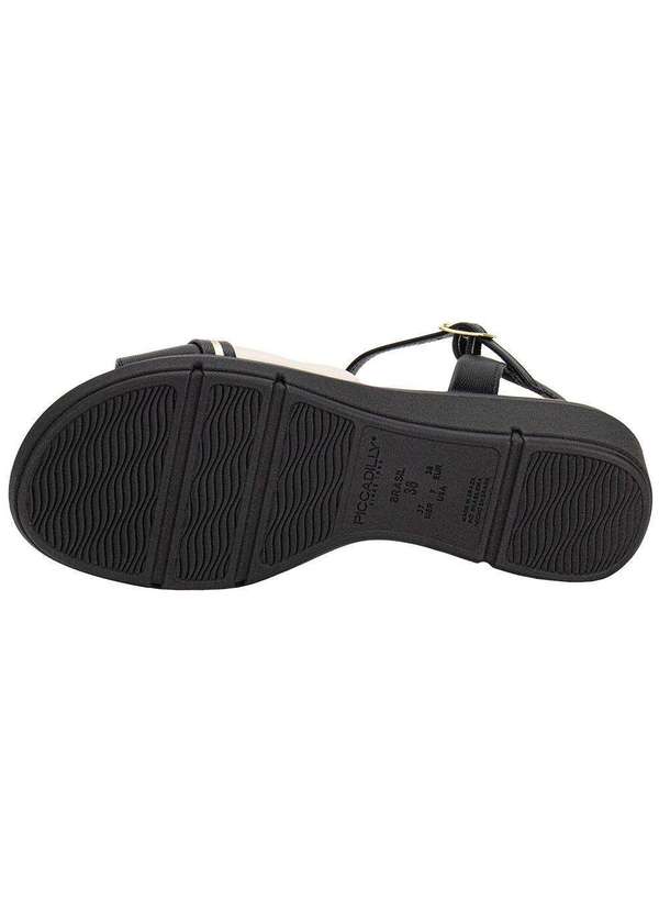 Piccadilly - Sandália Feminina Anabela Piccadilly 540396 Preto/Bege 3