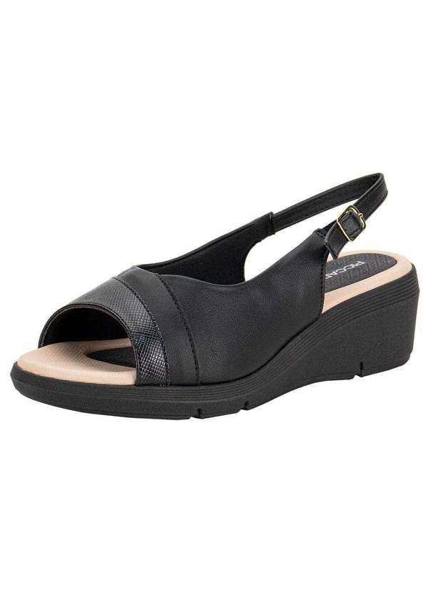 Piccadilly - Sandália Feminina Anabela Piccadilly 540400 - Preto
