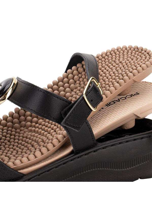 Piccadilly - Sandália Feminina Anabela Piccadilly 568068 - Preto 5