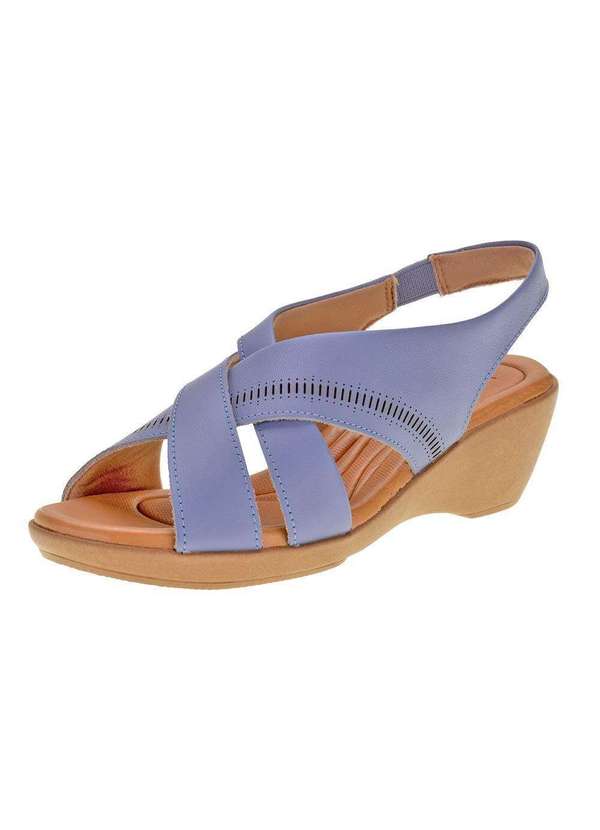 Usaflex - Sandália Feminina Anabela Usaflex Ai0206 - Azul 1