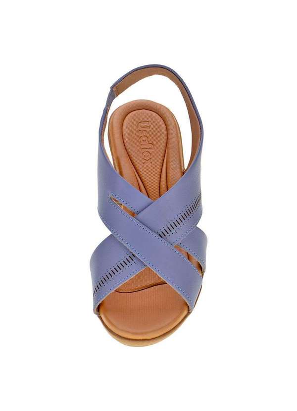 Usaflex - Sandália Feminina Anabela Usaflex Ai0206 - Azul 5