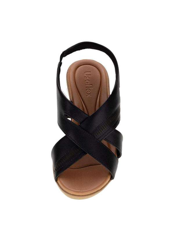 Usaflex - Sandália Feminina Anabela Usaflex Ai0206 - Preto 5