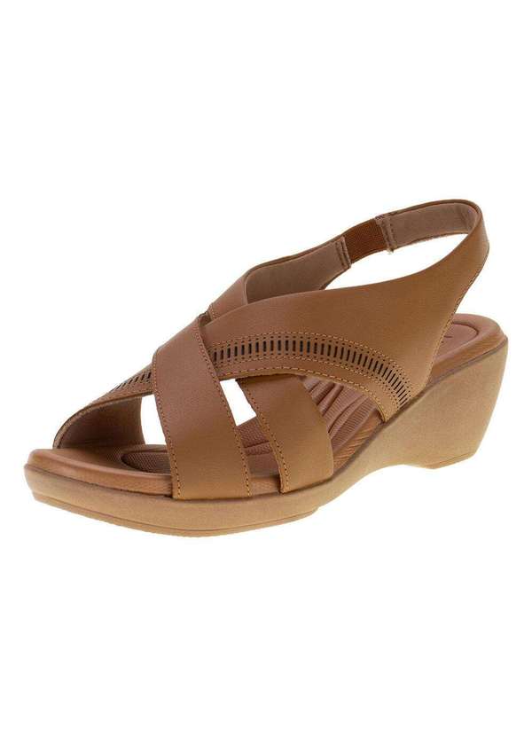 Usaflex - Sandália Feminina Anabela Usaflex Ai0206 - Bege 1