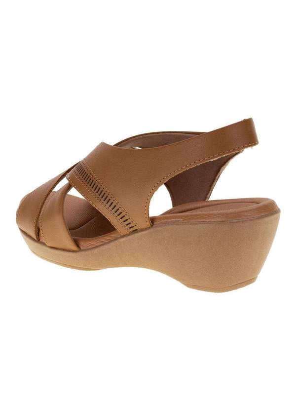 Usaflex - Sandália Feminina Anabela Usaflex Ai0206 - Bege 3