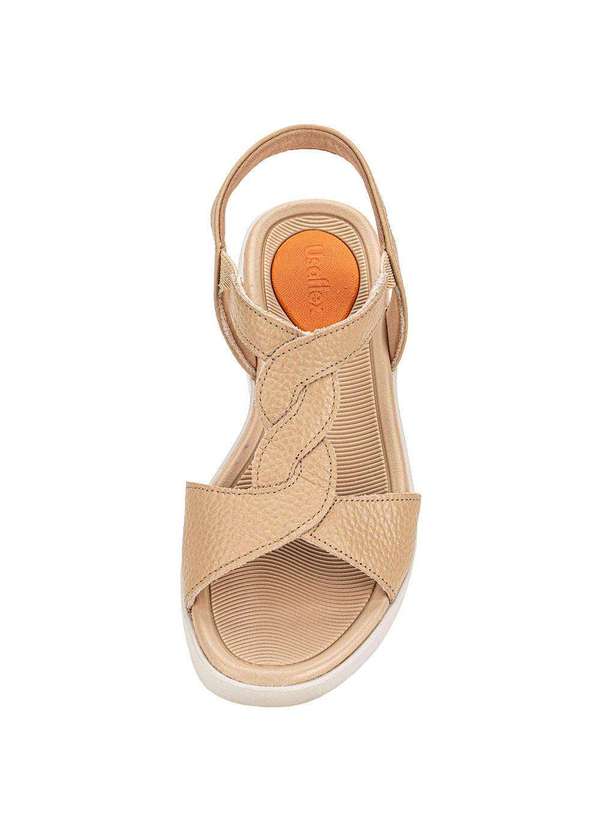 Usaflex - Sandália Feminina Anabela Usaflex Al43013 Bege 5