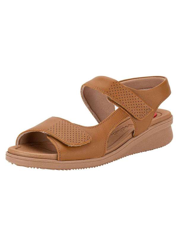 Usaflex - Sandália Feminina Anabela Usaflex Am16001 - Caramelo