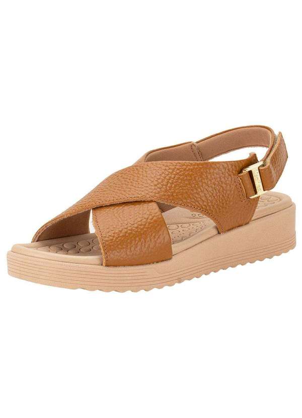Usaflex - Sandália Feminina Anabela Usaflex Ma10005 - Caramelo