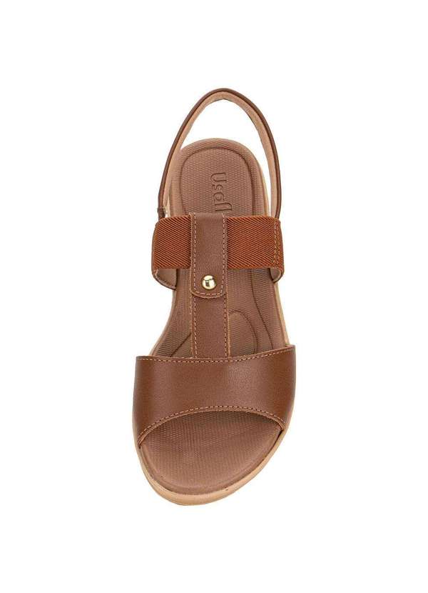 Usaflex - Sandália Feminina Anabela Usaflex Ud04008 Canela 5