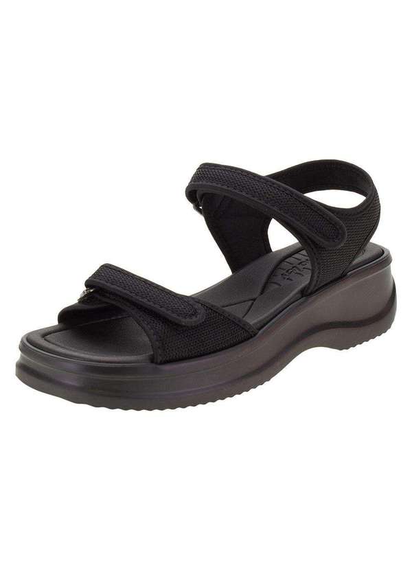 Azaleia Sandália Feminina Anabela Vera Soft Therapy Azaleia 18451  Preto
