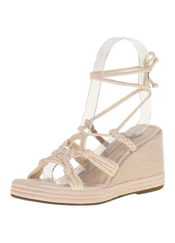 Via Scarpa - Sandália Feminina Anabela Via Scarpa - 155316051 - Natural