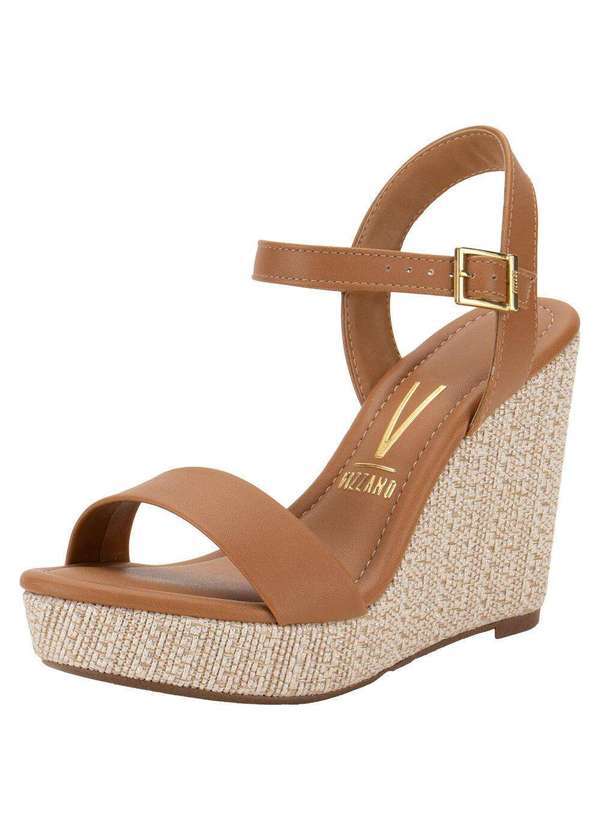 Vizzano - Sandália Feminina Anabela Vizzano 62832000 - Camel