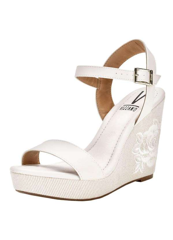 Vizzano - Sandália Feminina Anabela Vizzano 62832114 - Marfim 1