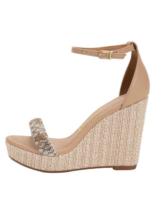 Vizzano - Sandália Feminina Anabela Vizzano 62832115 - Bege 2
