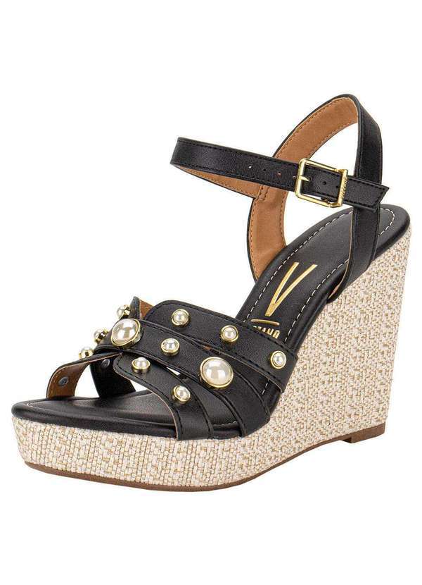 Vizzano - Sandália Feminina Anabela Vizzano 62832117 - Preto