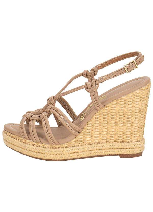 Vizzano - Sandália Feminina Anabela Vizzano 62835065 - Bege 3