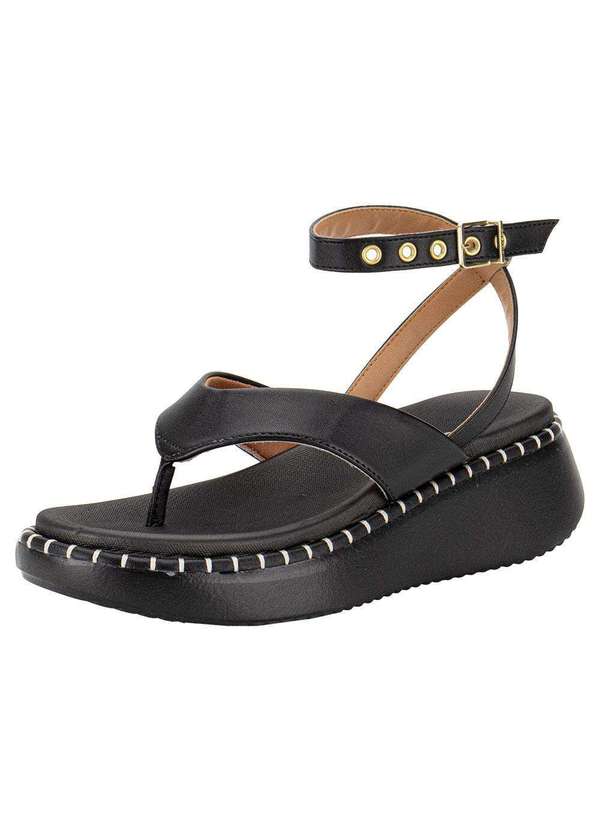 Vizzano - Sandália Feminina Anabela Vizzano 6519100 - Preto