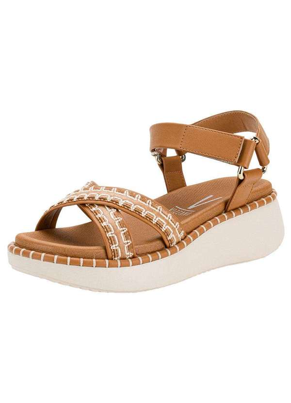Vizzano - Sandália Feminina Anabela Vizzano 6519102 - Camel 1