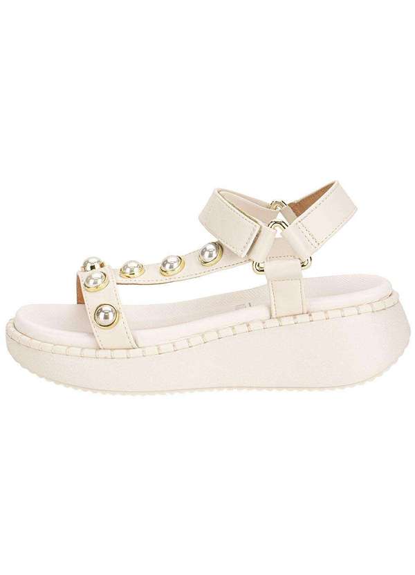 Vizzano - Sandália Feminina Anabela Vizzano 6519103 Branco/Off 2