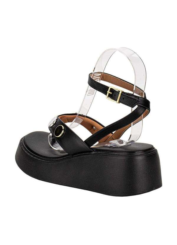 Vizzano - Sandália Feminina Anabela Vizzano 6525108 - Preto 3