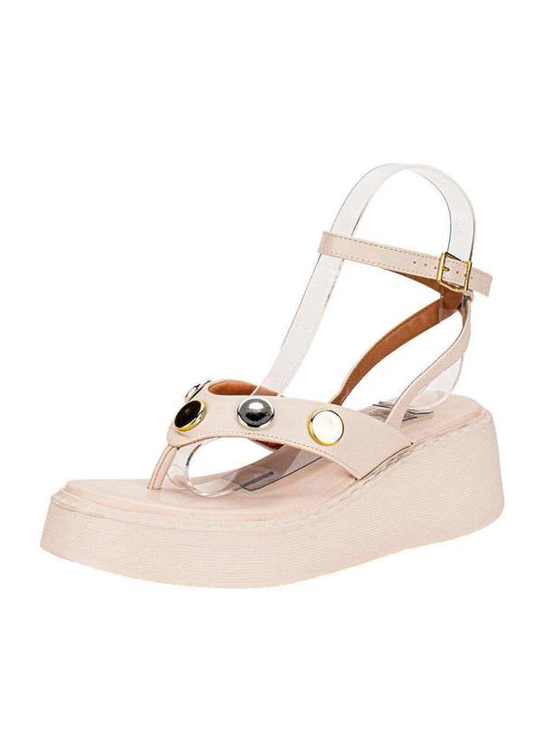 Vizzano - Sandália Feminina Anabela Vizzano 6525108 - Marfim