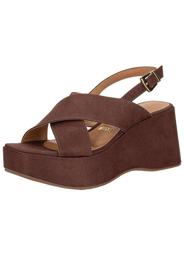 Vizzano - Sandália Feminina Anabela Vizzano 6559101 Chocolate