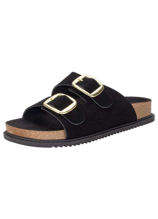 Beira Rio - Sandália Feminina Conforto Beira Rio 8523108 - Preto/Camurça