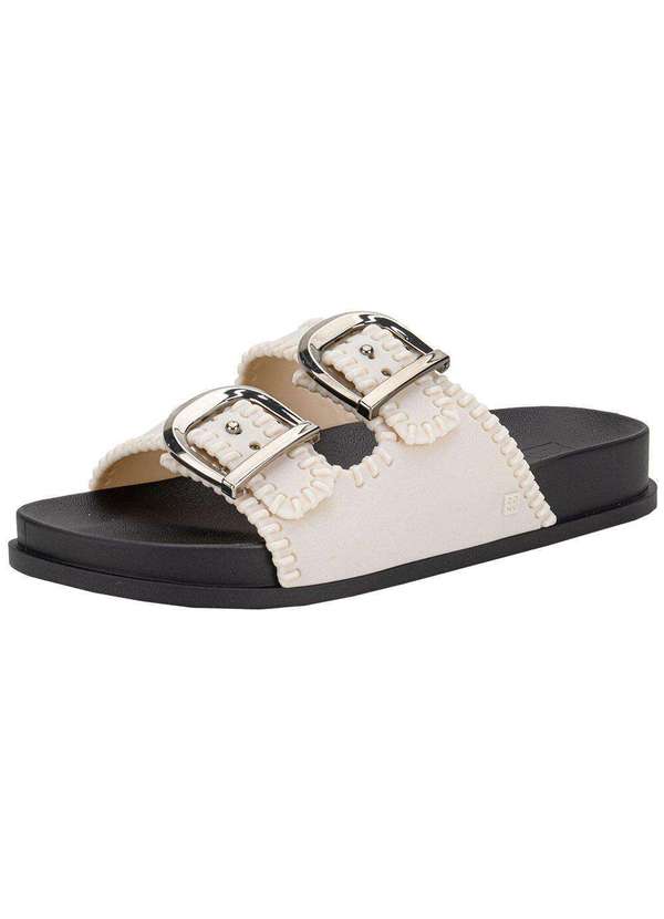 Zaxy - Sandália Feminina Conforto Fire Zaxy 19281 Bege/Preto