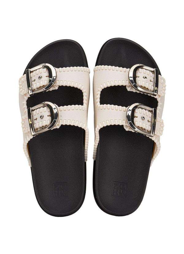 Zaxy - Sandália Feminina Conforto Fire Zaxy 19281 Bege/Preto 4