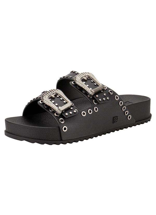 Zaxy - Sandália Feminina Conforto Hold Zaxy 19069 - Preto