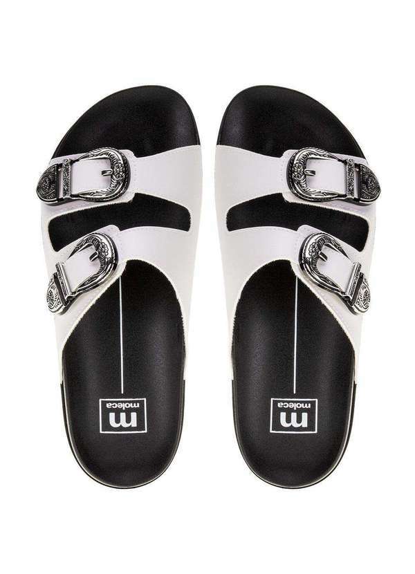 Moleca - Sandália Feminina Conforto Moleca - 5436402 - Branco/Preto 5