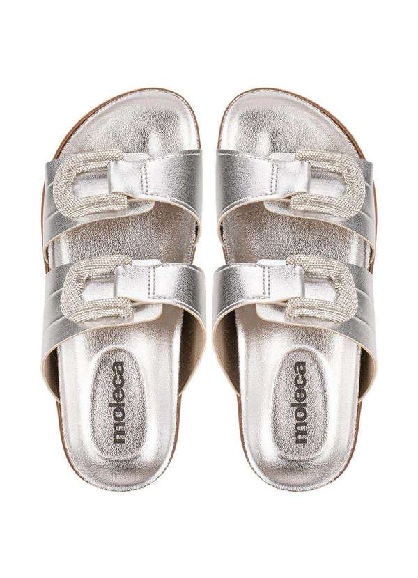 Moleca - Sandália Feminina Conforto Moleca 5500107 - Prata 5