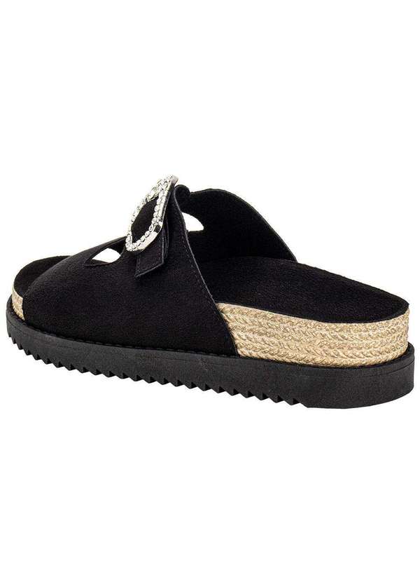 Moleca - Sandália Feminina Conforto Moleca 5500217 Preto/Camurça 2