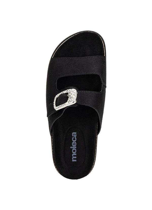 Moleca - Sandália Feminina Conforto Moleca 5500217 Preto/Camurça 4