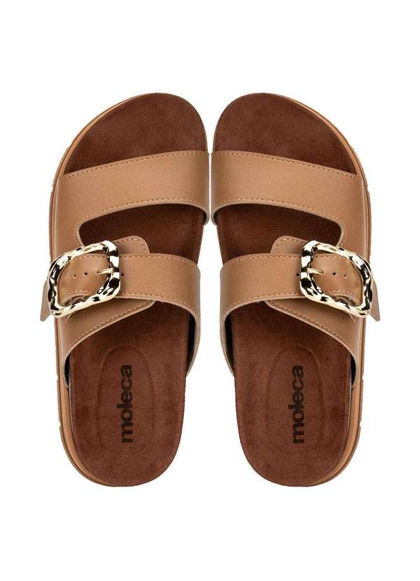 Moleca - Sandália Feminina Conforto Moleca 5513103 - Camel 5