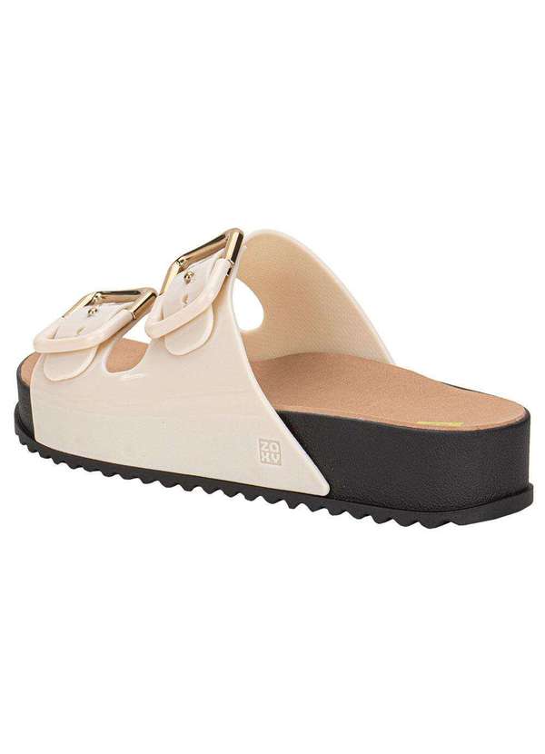 Zaxy - Sandália Feminina Conforto Partner Soft Zaxy 19333 - Bege/Preto 3