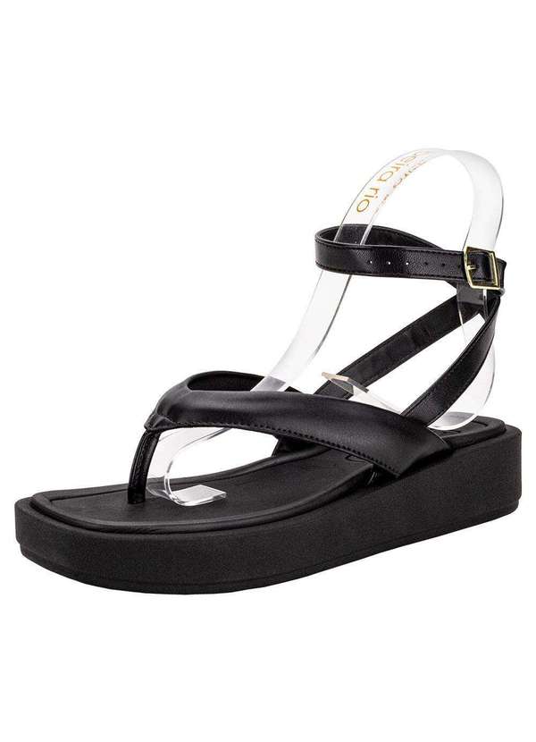 Beira Rio - Sandália Feminina Flat Beira Rio 8487206 - Preto