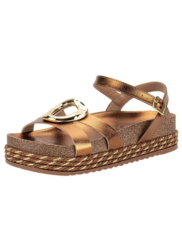 Beira Rio - Sandália Feminina Flat Beira Rio 8546207 - Bronze