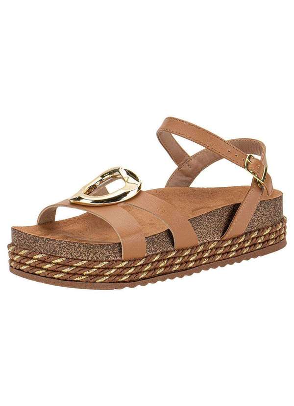 Beira Rio - Sandália Feminina Flat Beira Rio 8546207 - Camel