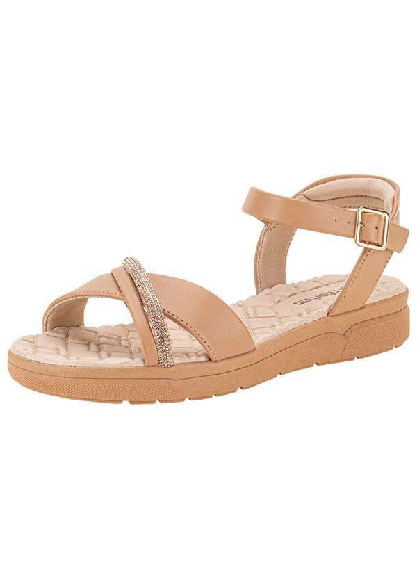 Comfortflex - Sandália Feminina Flat Comfortflex 2442301 - Bege