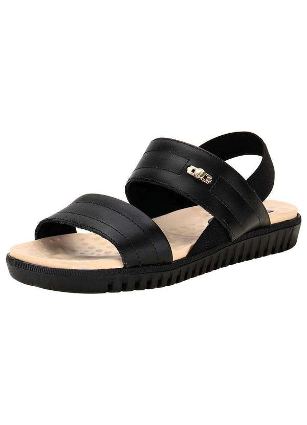 Comfortflex - Sandália Feminina Flat Comfortflex 2445303 - Preto