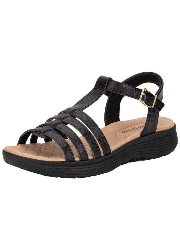 Comfortflex - Sandália Feminina Flat Comfortflex 2543402 - Preto