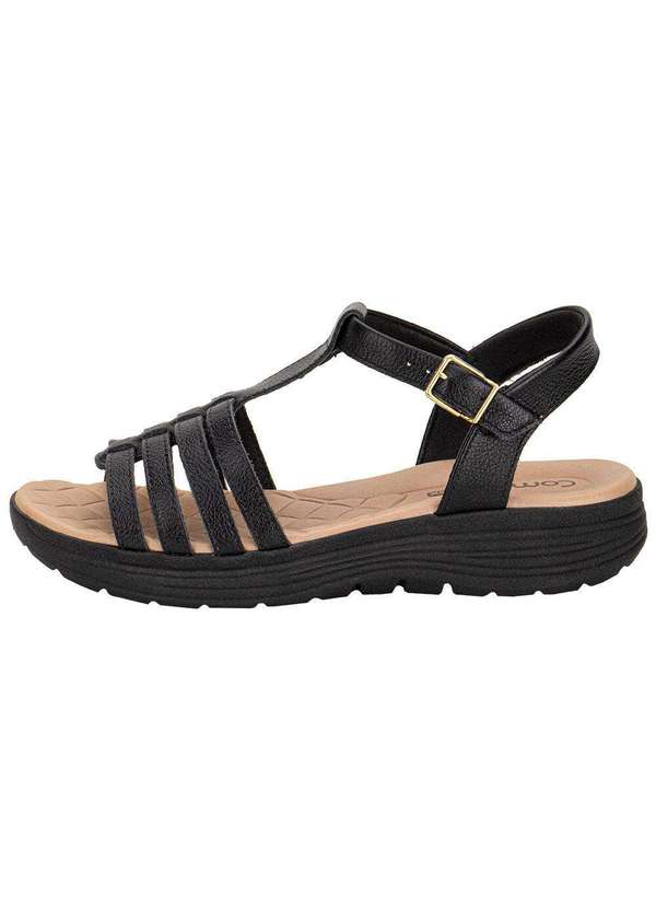 Comfortflex - Sandália Feminina Flat Comfortflex 2543402 - Preto 2